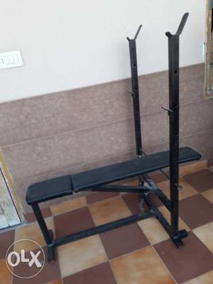 Black adjustable Bench Press with 54 kgs weight