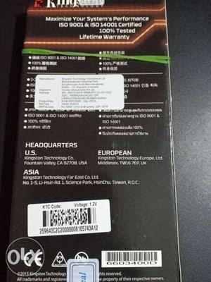 DDR4 8 GB new Box Pack