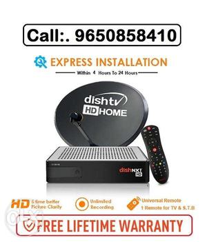 Dish Tv Connection with One Month Recharge.