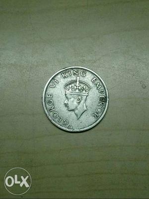  George VI King Emperor Half Rupee Coin