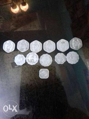 OLD GOVT OF INDIA COINS. with 20 paisa, 10 paisa