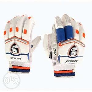 White And Blue Racing Gloves