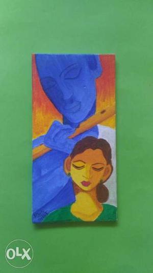 4 * 8 acrylic on canvas Radha Krishna