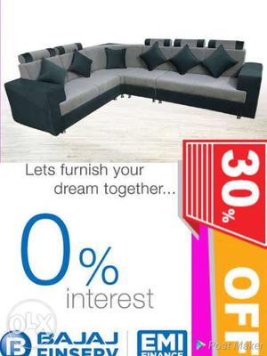 Black Leather Sectional Sofa With Throw Pillows