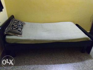 Black Wooden Bed and Mattress -Original price 