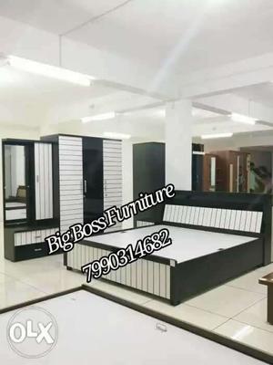 Brand New Acrylic Bed Room Set (6*5 Bed + 3 Door Wardrobe +