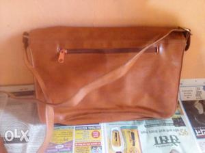 Branded leather bag