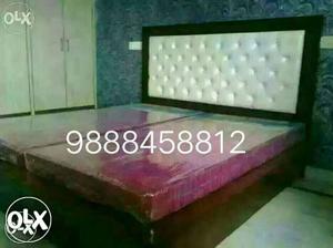 Double bed white cushion