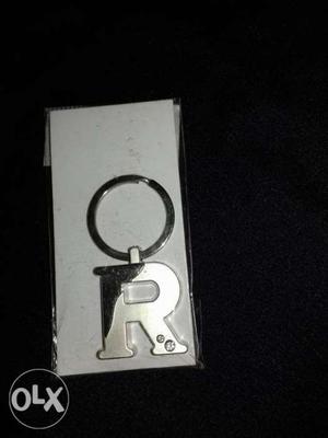 Full StainLess Steel R Letter Keychain.