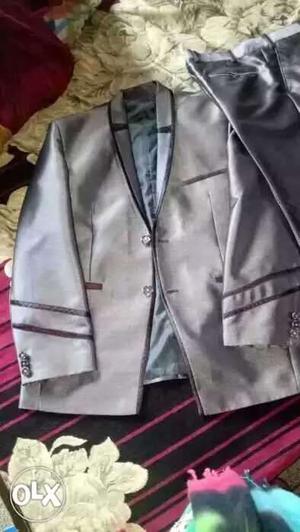 Gray And Black Suit Jacket