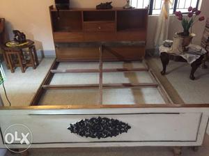Gray And Black Wooden Bed Frame