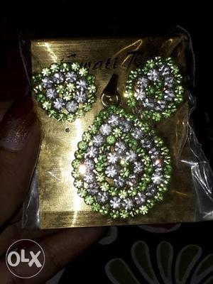 Green And White Beaded Accessory