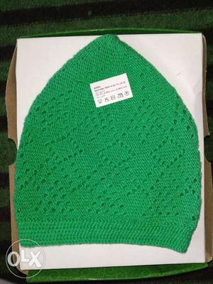 Green Knit Cap And Knit Cap