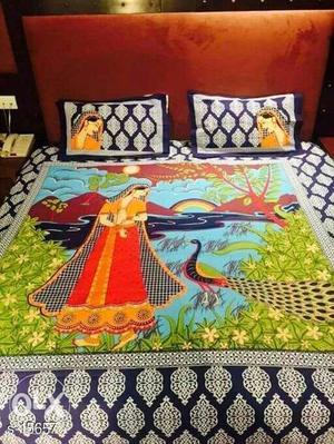 Jaipuri Colors Fabric: Cotton Size: Bedsheet (L x