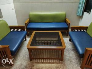 Leather Sofa (3+2+2) seater + Centre Table