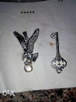 Pair Of Silver-colored Cross Pendant Earrings