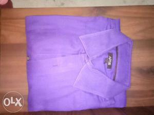 Purple And White Crew-neck Shirt