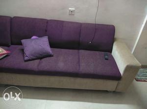 Sofa set, 6ftx6.5ft brown&purple