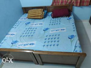 Teek wood bed with kurlon matress foam