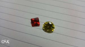 Two Red And yello Gemstone for ring