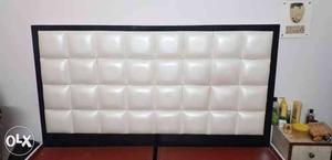 White And Black Leather Tufted Bed Headboard