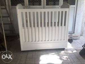 White Crib with mattress for