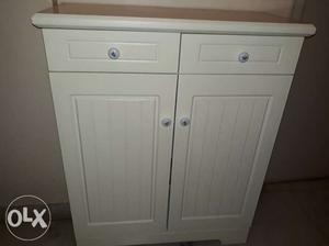 White Wooden Cabinet With Drawer