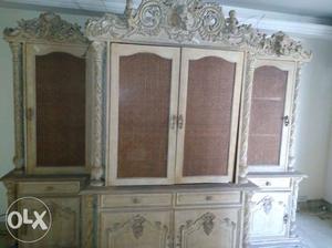 White Wooden Cabinet With Mirror