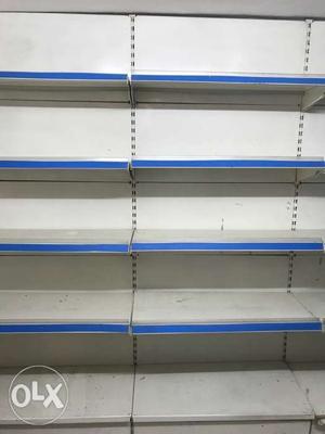 White metal rack 7 ft x 3 ft size, 5 shelves