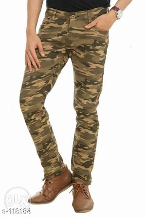 Women's Brown And Black Camouflage Pants