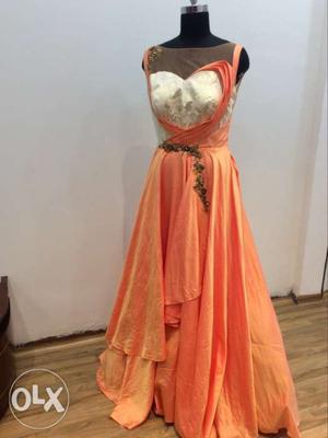 Women's Orange Sleeveless Dress
