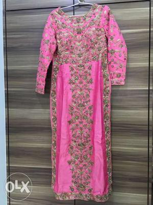 Women's Pink And Gold handwork dress, work at back too