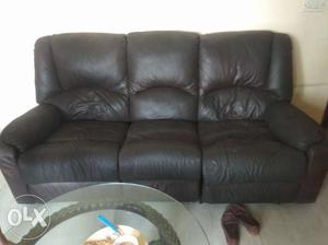3 plus 2 seater leatherette sofa with reclines in