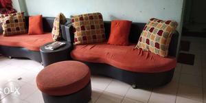 3 yrs old sofa with side table and puff.In good condition