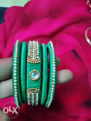 Beautiful green Thread bangles