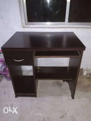 Black Wooden Single Pedestal Desk