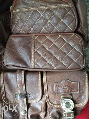 Brown Leather Crossbody Bag With Wallet