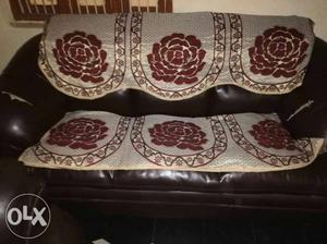 Brown sofa with 2 single seaters and 1 three