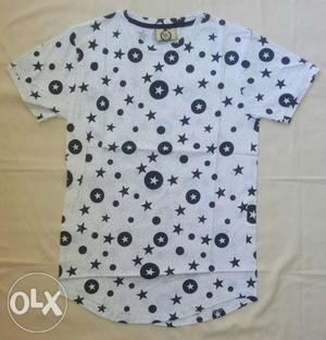 Buy I get one free. White And Black Polka Dot Scoop-neck t