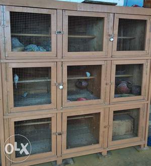 Cage 9rack fully wooden cage. each rack size