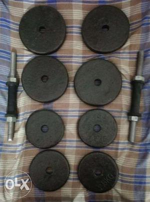 Cast Iron Adjustable Dumbbells(Total weight 30 kg)