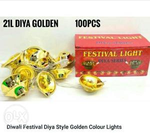 Diwali festival Diya style Golden colour lights