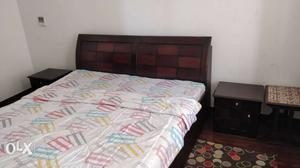 Double bed with storage+ 2 side tables, with 2