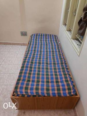 Engineered Wood Single Bed With Mattress