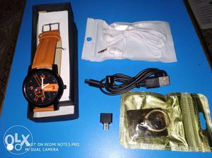 New watch + headphone and accessories with mobile