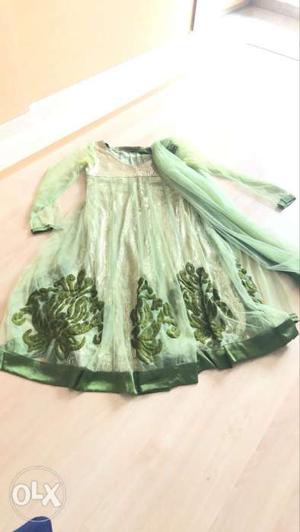 Olive green sangeet dress