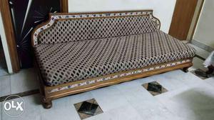 Pure sagwan sofa with semi precious inlay work,