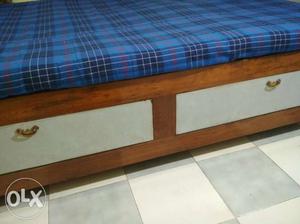Pure teak wood bed box type with storage below