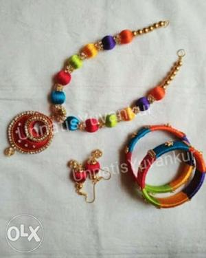 Red, Blue, And Yellow Beaded Bracelet