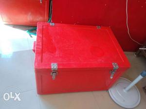 Red ice storage boxes big one two pcs